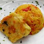 Riz oriental et poisson frit 0