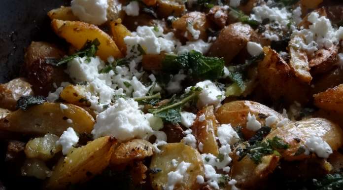 pommes de terre aux citron feta menthe