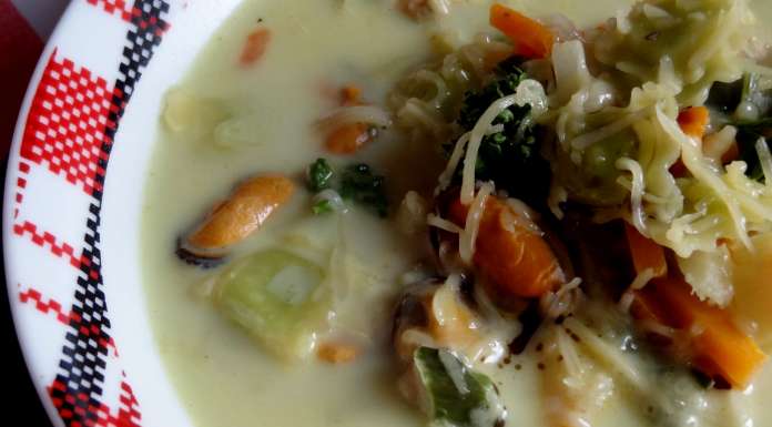 soupe aux moules et ravioles