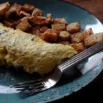 omelette aux truffes et croûtons