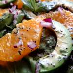 Salade d&rsquo;orange et avocat sauce au pavot 0