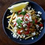 Frites à la feta tomate et citron