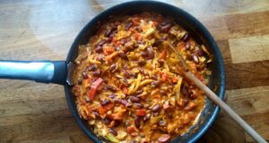Curry de haricots rouges chou et poivron