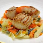 Coquilles Saint-Jacques mandarine et gingembre