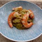 Gambas au chou et cumin
