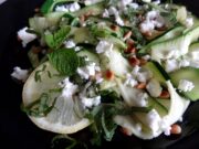 Salade de courgette menthe feta et pignons