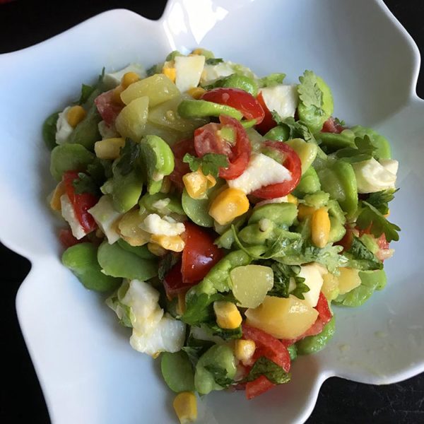 recettes péruviennes salade de fèves et fromage