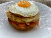 Burger de truite fumée comté et oeuf