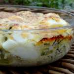 Gratin de choux fleur aux oeufs et crème de courgette