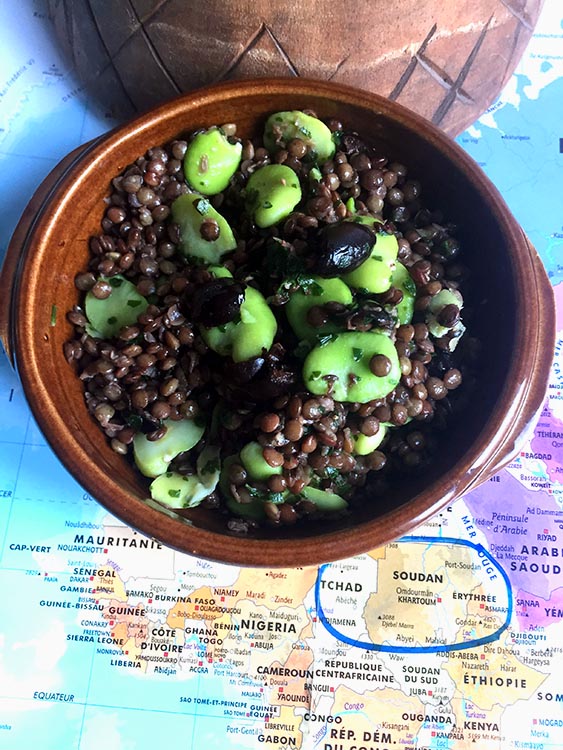 recettes soudanaises salade de lentilles aux fèves