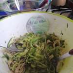 pâtes d&rsquo;edamame courgettes