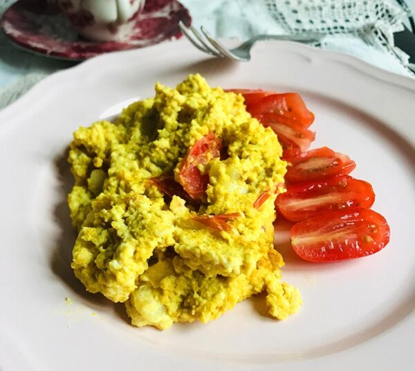 recettes croates Kajganan - oeufs brouillés vegan