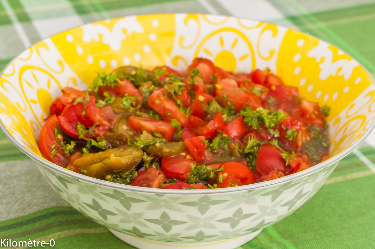 recettes marocaines salade de poivrons grillés et tomates