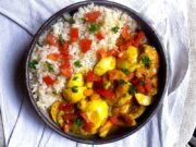 Curry de crevettes et oeufs