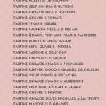 liste des tartines