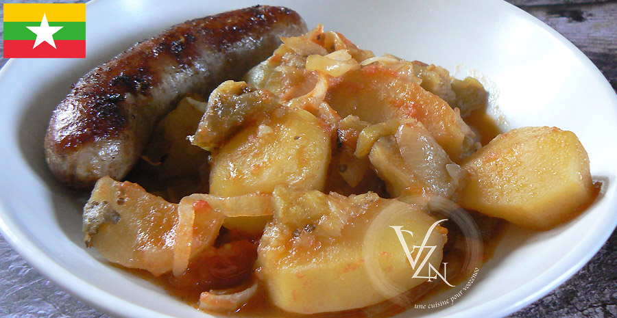 recettes birmanes sauté de pommes de terre et aubergine