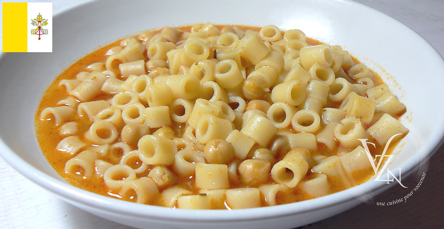 Recettes vaticanes Pasta e ceci alla romana Pâtes et pois chiches à la romaine