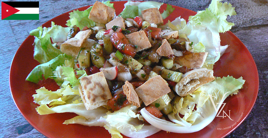 Recettes jordaniennes Fattoush - Salade composée
