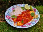 Poisson sauce tomate aux épices et citron vert