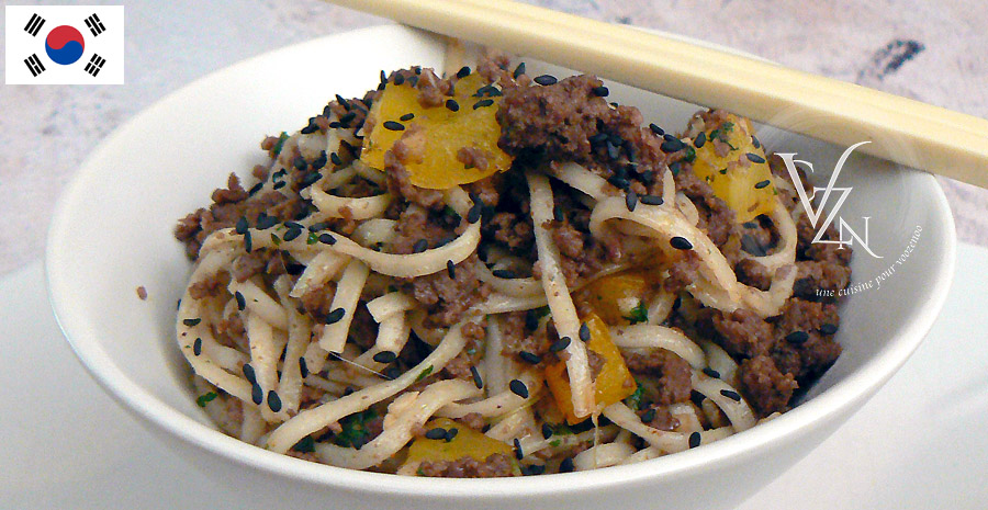 recettes coréennes nouilles udon et boeuf à la coréenne