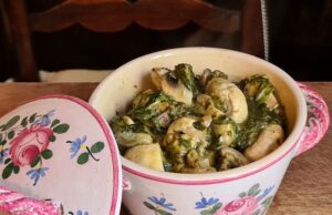 Champignons aux épinards et oseille