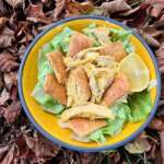 Poule sauce cheddar aux craquers