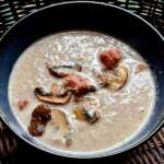 Velouté de lard aux champignons