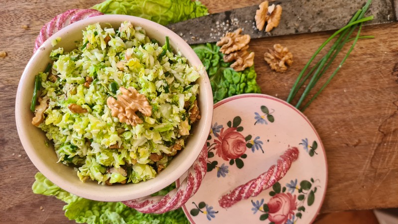 recettes tadjikes salla salade de chou et noix
