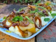 Fenouils et oignon confits sur lit de crème de feta