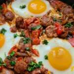 Oeufs aux saucisses épicées