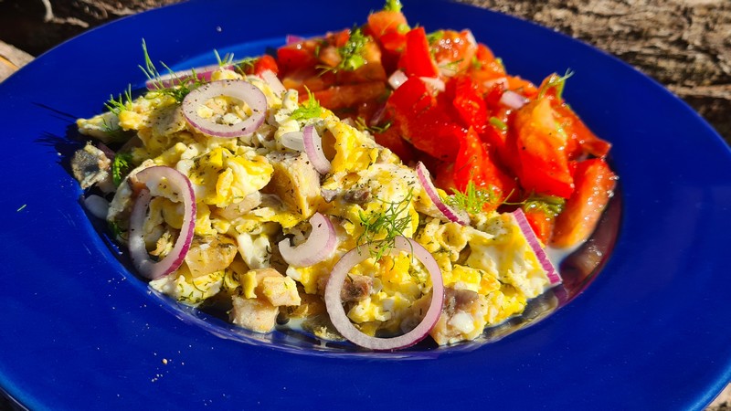 recettes dominiquaises oeufs brouillés au hareng